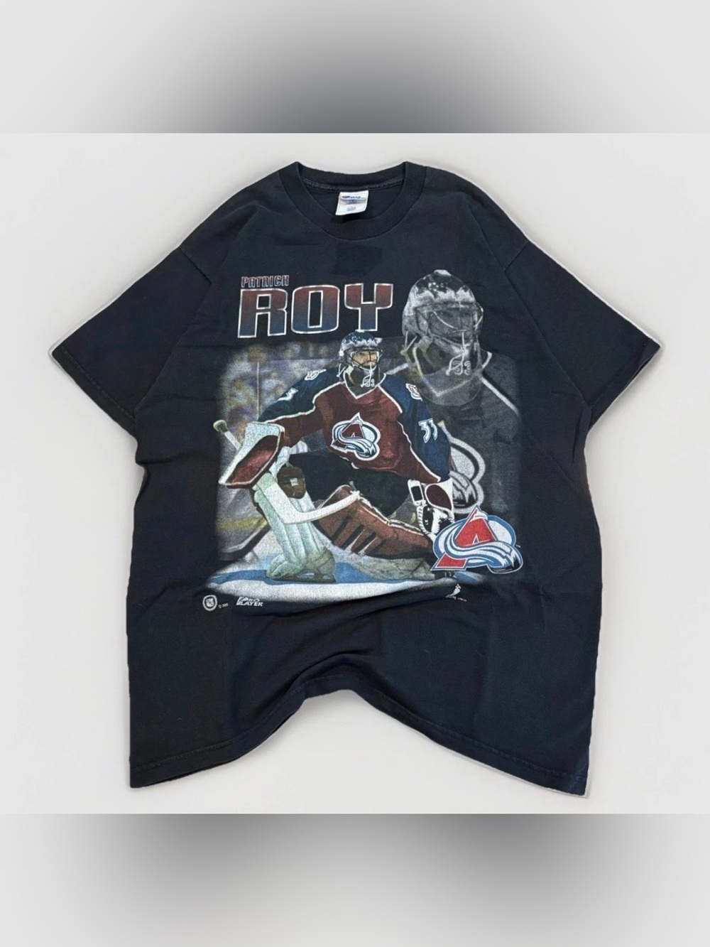 Vintage Patrick Roy T-Shirt Size Large Pro Player Made In USA Colorado NHL Rare